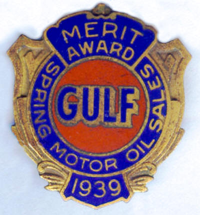 Gulf Oil Company Sales Award 1939 