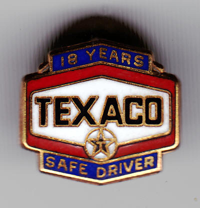 Texaco 18 Year Safe Driving Award