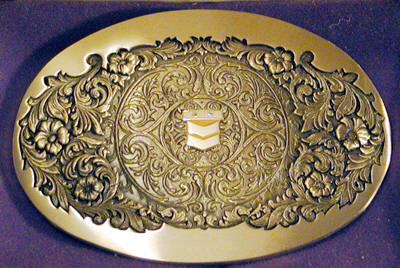 Chevron Oil Employee Solid Brass Belt Buckle