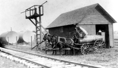 Standard Oil of California Wagon at Train Depot