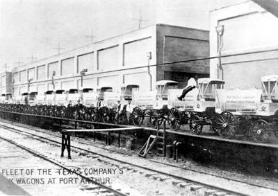 Texaco Fleet of Wagons at Port Arthur